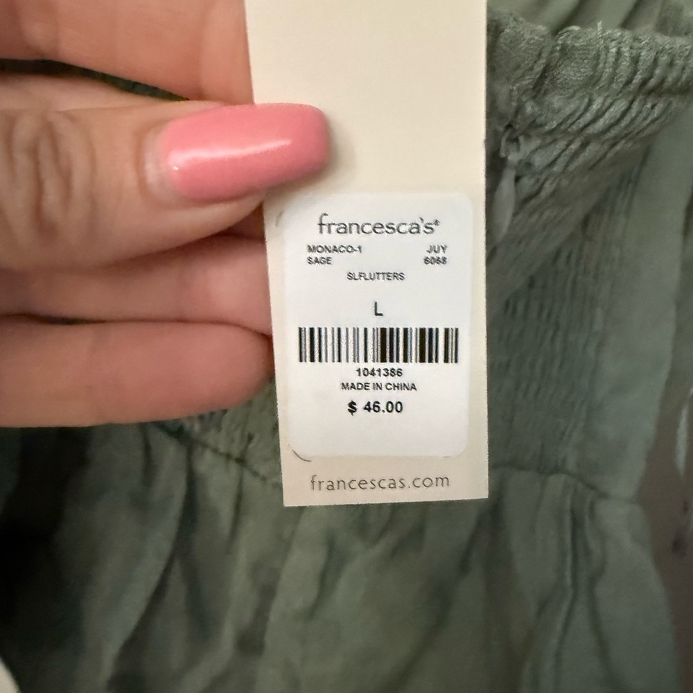 Francesca's Collections Sage Green Top
